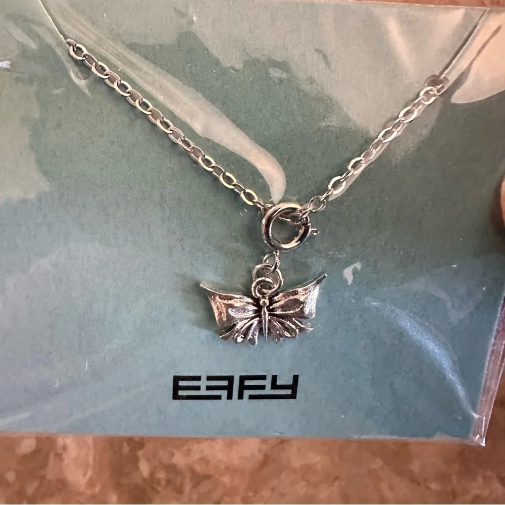 EFFY butterfly 18” silver chain pendant